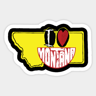 I Love  Montana Smiling Happy Face Sticker